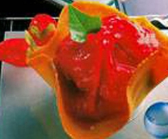 Tulipas com sorvete de morango