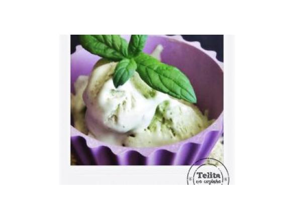 gelado de nata e hortelã