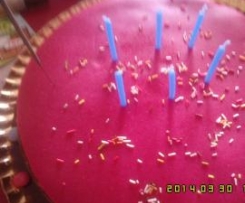 Bolo de framboesa e de morangos