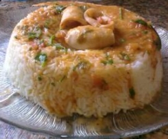 Caril de Lulas com arroz a vapor