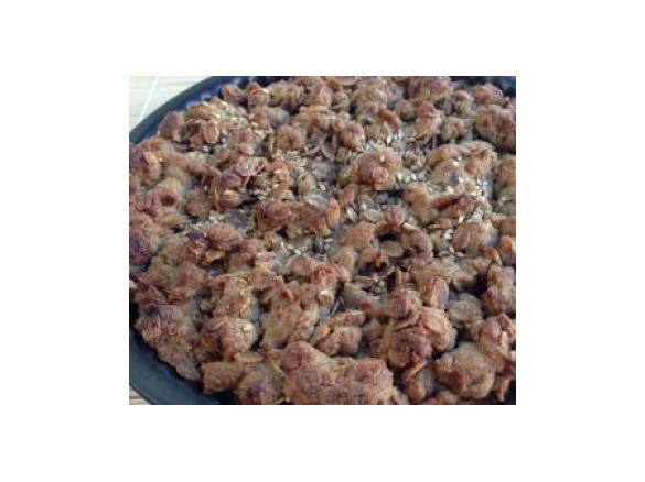 Tarte de centeio com recheio de maçã com banana