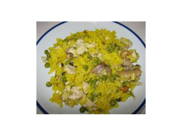 Arroz de açafrão com peru