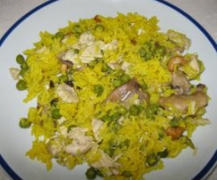 Arroz de açafrão com peru