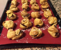 Profiteroles recheados com chocolate