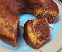 Bolo mármore de cenoura e chocolate
