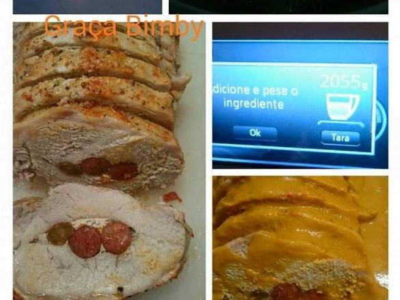 Lombo de Porco recheado com linguiça e farinheira na Varoma XL