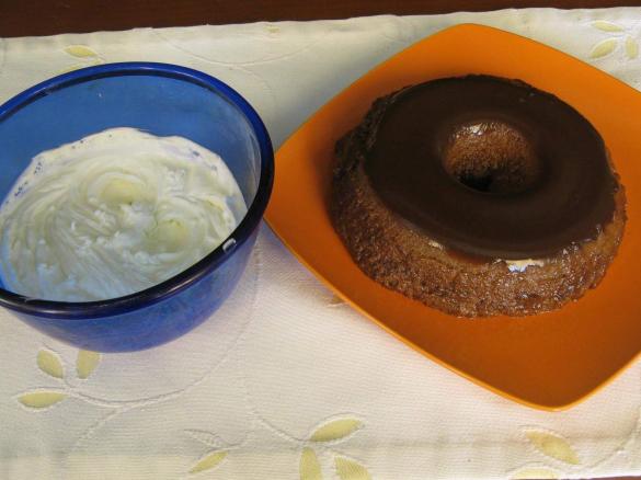 Pudim de café a acompanhar com chantily