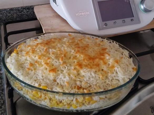 Empadão de Arroz e Frango (sobras de frango assado)