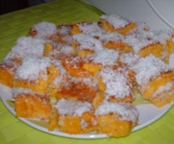 Quadrados de cenoura com côco