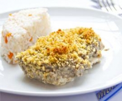 Pescada com Creme de Alho Francês e Cogumelos