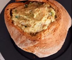 Açorda de bacalhau com camarão