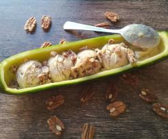 Gelado de Courgete com nozes, passas e rum