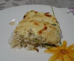 Lasanha de curgete e bacalhau com molho bechamel alternativo