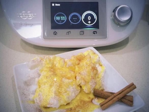 Farófias com creme de leite condensado