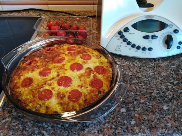 Quiche sem base - Frango e legumes