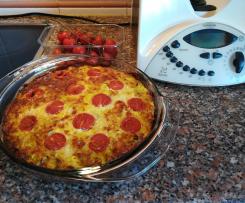 Quiche sem base - Frango e legumes