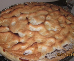 Tarte merengada de chocolate e nozes