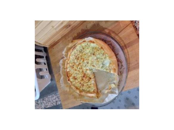 Quiche de pescada com iogurte