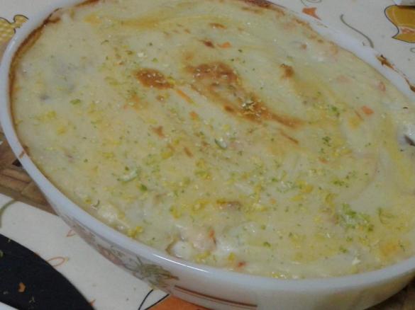 Empadão de bacalhau e miolo de camarão