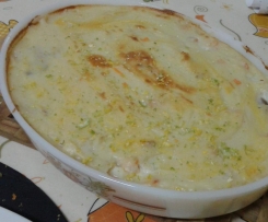 Empadão de bacalhau e miolo de camarão