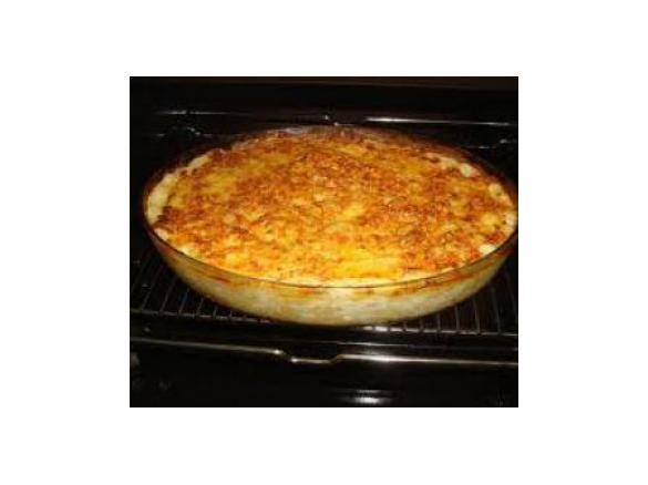 Bacalhau com natas e miolo de Camarão