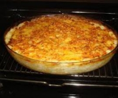 Bacalhau com natas e miolo de Camarão