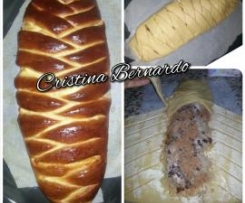 Trança recheada com nozes, maçã e passas