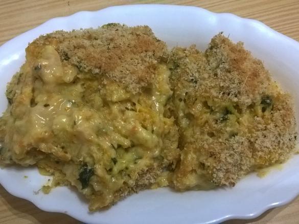 Atum com espinafres e cenoura