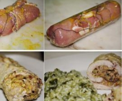 Bifinhos Enrolados Com Recheio de Pistáchio, Cogumelos e Azeitonas