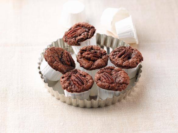 Queques de chocolate e noz pecan