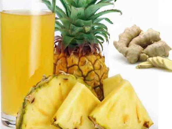 Sumo de Ananas e  Laranja aromatizado c/ gengibre