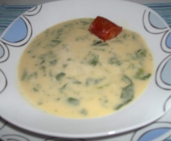 Sopa de grão, espinafres e farinheira