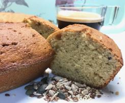 Bolo de iogurte, aveia integral e sementes