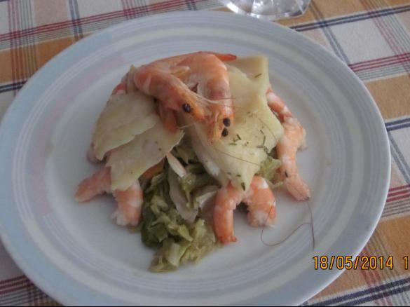 Bacalhau aromatizado ao vapor