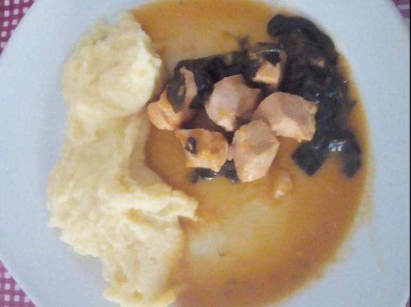 Peito de frango com espinafres