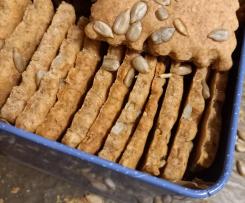 Bolachas com sementes de girassol - aproveitar sobras de refrescamento da massa-mãe