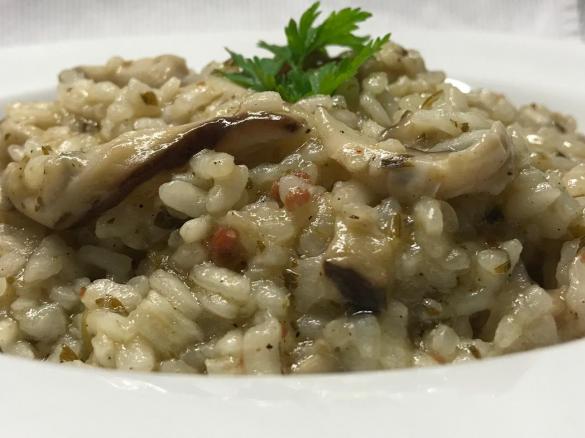 Risotto de cogumelos shitake
