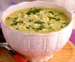 Creme de Alho Francês com Ovos Picados