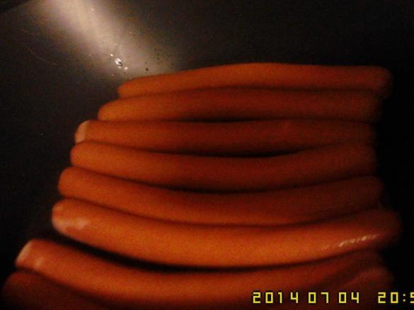 Salchichas a vapor com ervas aromáticas