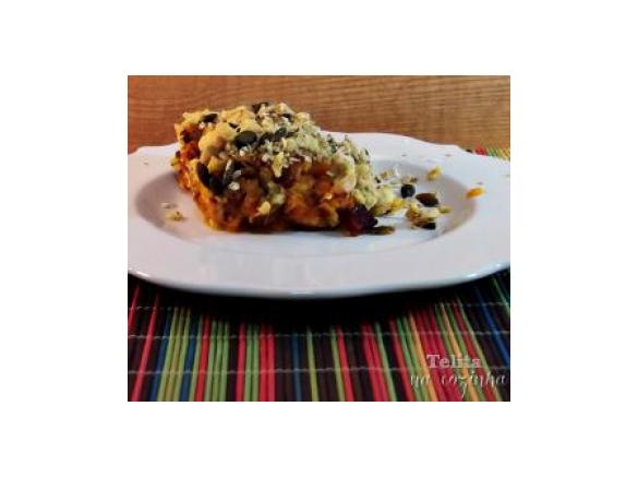 crumble de abóbora e peru