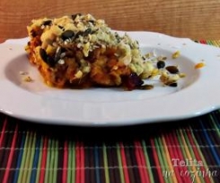 crumble de abóbora e peru