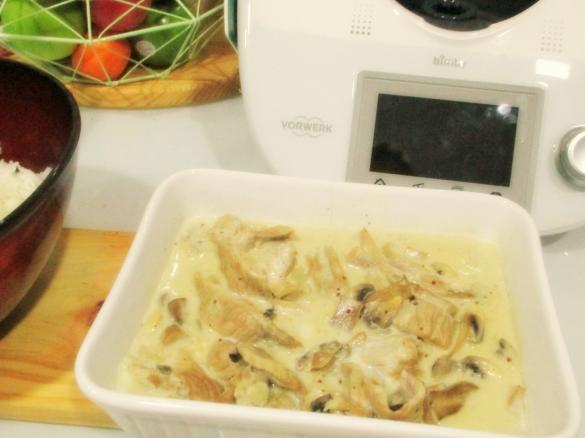 Bifes com natas e cogumelos