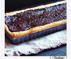 tarte de arroz doce com chocolate e cacau