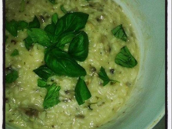Risotto Cogumelos y Manjericão 