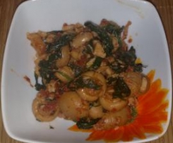 Salada de Cogumelos, Bacon e Espinafres