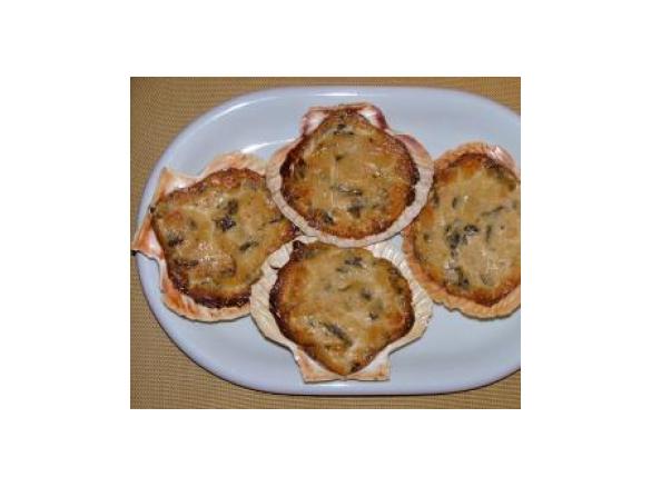 CONCHAS DE GAMBAS E COGUMELOS