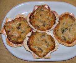 CONCHAS DE GAMBAS E COGUMELOS