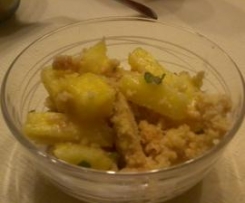 Crumble de Abacaxi e hortelã