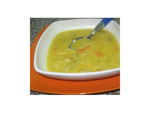Sopa de puré de grão com lombardo