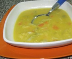 Sopa de puré de grão com lombardo